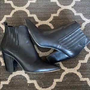 Black leather Booties
